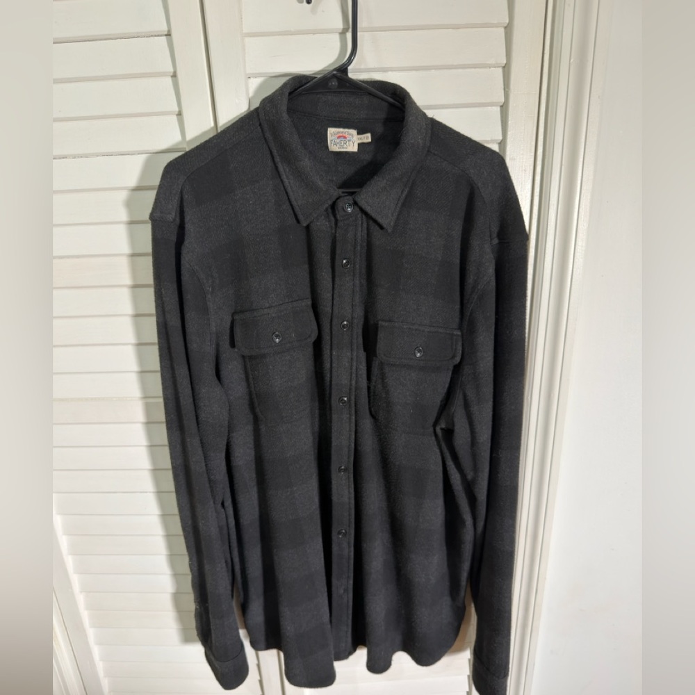 Faherty Charcoal Button-Up Shirt